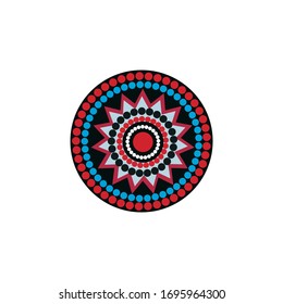 Aboriginal art dots painting icon logo design vector template