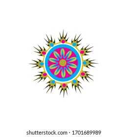 Aboriginal art dots painting icon logo design vector template