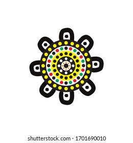 Aboriginal art dots painting icon logo design vector template