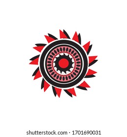 Aboriginal art dots painting icon logo design vector template