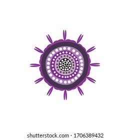Aboriginal art dots painting icon logo design vector template