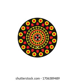 Aboriginal art dots painting icon logo design vector template
