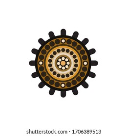 Aboriginal art dots painting icon logo design vector template
