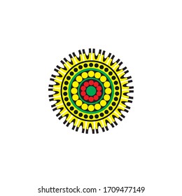 Aboriginal art dots painting icon logo design vector template