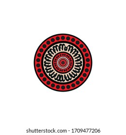 Aboriginal art dots painting icon logo design vector template