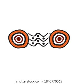 Aboriginal art dots painting icon logo design vector template