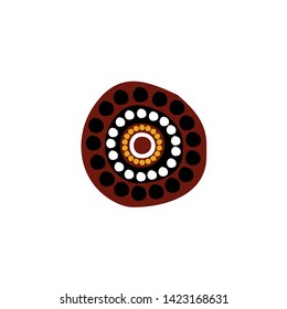 Aboriginal art dots painting logo design vector template