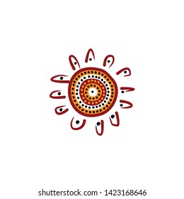 Aboriginal art dots painting logo design vector template