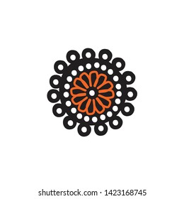 Aboriginal art dots painting logo design vector template