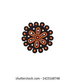 Aboriginal art dots painting logo design vector template