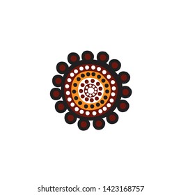 Aboriginal art dots painting logo design vector template