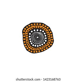 Aboriginal art dots painting logo design vector template