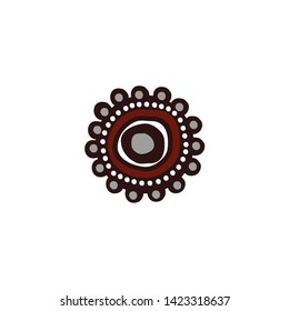 Aboriginal art dots painting logo design vector template