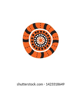 Aboriginal art dots painting logo design vector template