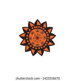 Aboriginal art dots painting logo design vector template