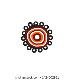 Aboriginal art dots painting logo icon vector template