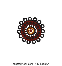 Aboriginal art dots painting logo icon vector template