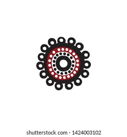 Aboriginal art dots painting logo icon vector template