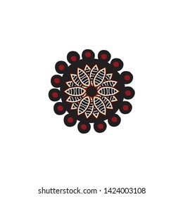 Aboriginal art dots painting logo icon vector template