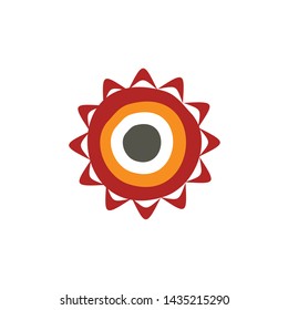 Aboriginal art dots painting simple icon logo design