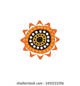 Aboriginal art dots painting simple icon logo design