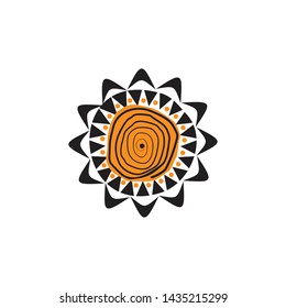 Aboriginal art dots painting simple icon logo design