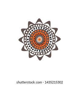 Aboriginal art dots painting simple icon logo design