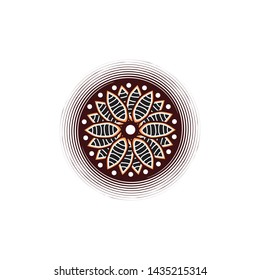 Aboriginal art dots painting simple icon logo design