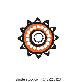 Aboriginal art dots painting simple icon logo design