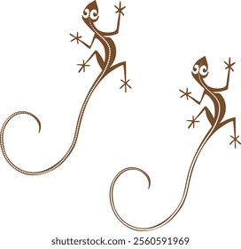 Aboriginal art gecko vector. Gecko pattern. Vector lizards.