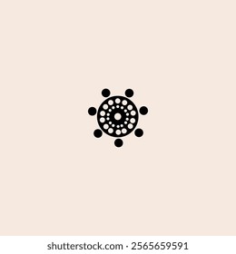 Aboriginal art icon flat vector design.