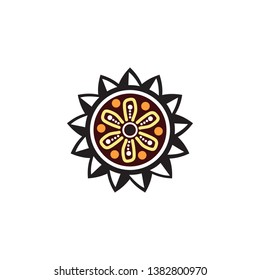 Aboriginal art icon logo design vector template
