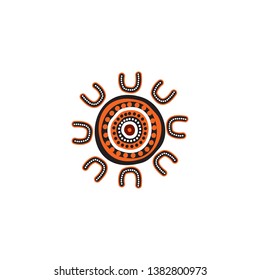 Aboriginal art icon logo design vector template