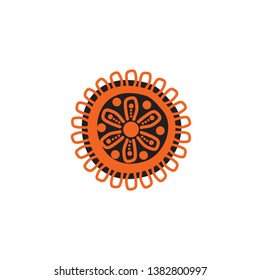 Aboriginal art icon logo design vector template