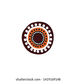 Aboriginal art icon logo design vector template