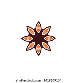 Aboriginal art icon logo design vector template