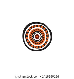 Aboriginal art icon logo design vector template