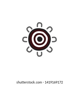 Aboriginal art icon logo design vector template