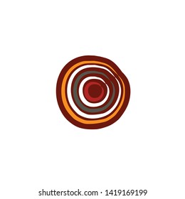 Aboriginal art icon logo design vector template