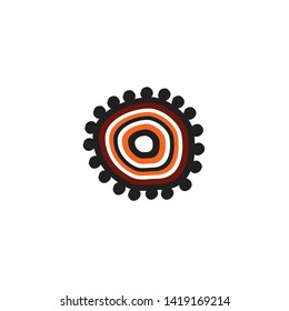 Aboriginal art icon logo design vector template