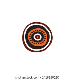 Aboriginal art icon logo design vector template