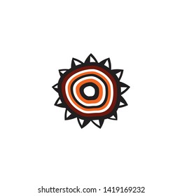 Aboriginal art icon logo design vector template