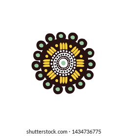 Aboriginal art icon logo design vector template