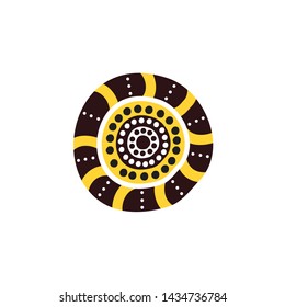 Aboriginal art icon logo design vector template