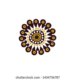 Aboriginal art icon logo design vector template