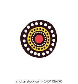 Aboriginal art icon logo design vector template