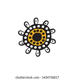 Aboriginal art icon logo design vector template