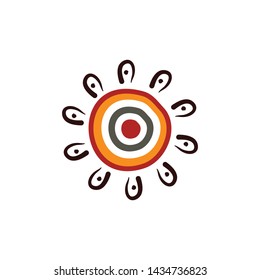 Aboriginal art icon logo design vector template