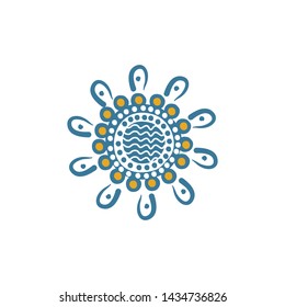 Aboriginal art icon logo design vector template