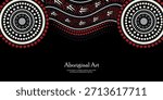 Aboriginal Art Inspired Vector Banner Background with Text Area